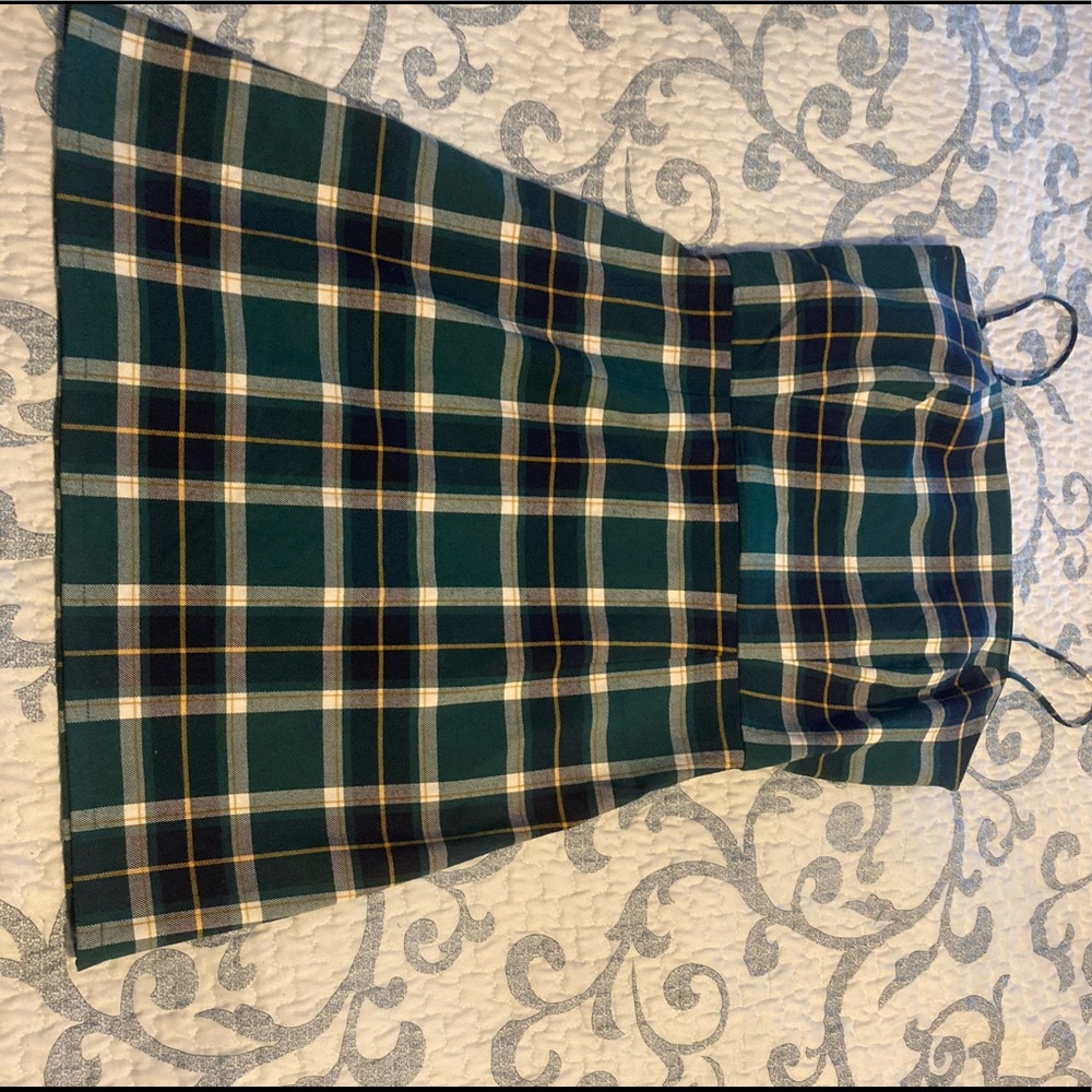 Plaid green cute dress